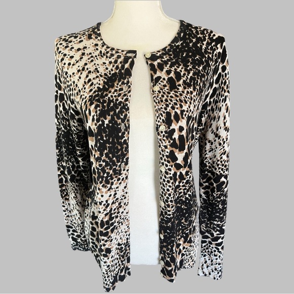 CROFT & BARROW Animal Print Sweater / Cardigan - Picture 4 of 4
